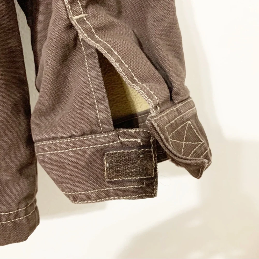 Gymboree Rugged Fully Lined Barn Coat with Corduroy Collar Pockets Brown and Tan